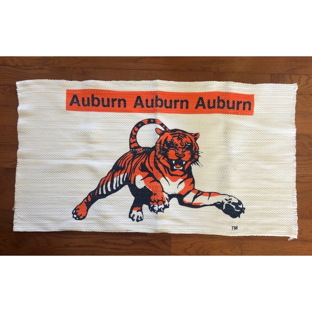 Vintage Auburn Tigers War Eagle Rug Blanket Throw Tapestry 45"x24"
